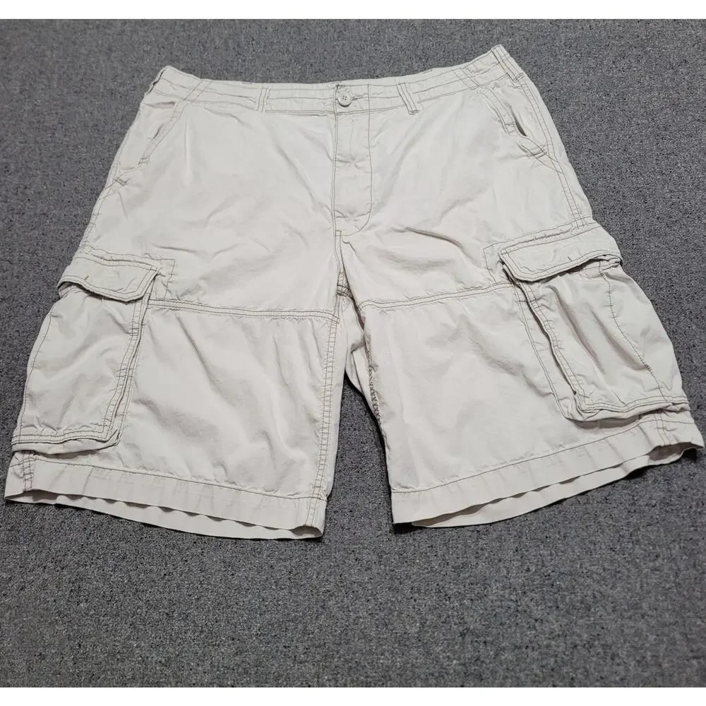 Vintage Y2K Polo Jeans Co Shorts Mens 40 Tan Ralph Lauren Cargo Baggy Streetwear